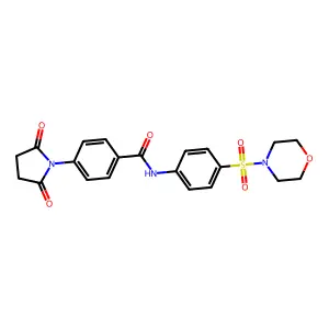 4-(2,5-dioxopyrrolidin-1-yl)-N-(4-(morpholinosulfonyl)phenyl)benzamide structure