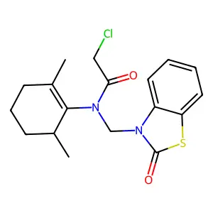 Acetamide, 2-chloro-N-(2,6-dimethyl-1-cyclohexen-1-yl)-N-((2-oxo-3(2H)-benzothiazolyl)methyl)- structure