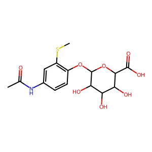 4-(Acetylamino)-2-(methylthio)phenyl beta-D-glucopyranosiduronic acid structure