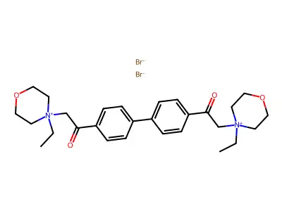 Morpholinium, 4,4'-(4,4'-biphenylene)bis(2-oxoethylene)bis(4-ethyl-, dibromide structure