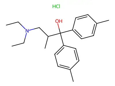 1,1-Bis(p-methylphenyl)-2-methyl-3-(diethylamino)propanol hydrochloride structure
