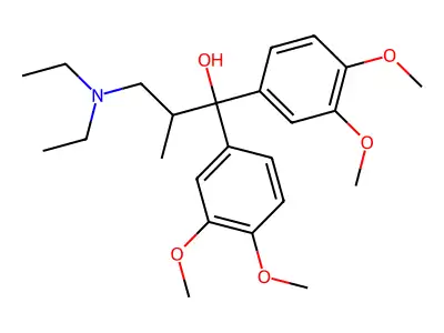 3-(Diethylamino)-1,1-bis(3,4-dimethoxyphenyl)-2-methylpropan-1-ol structure