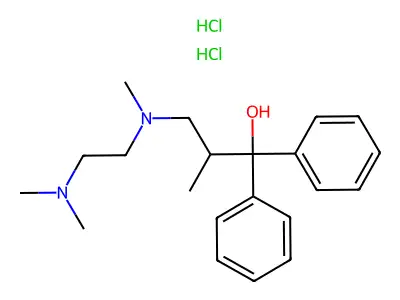 1,1-Diphenyl-2-methyl-3-(N-(2-(dimethylamino)ethyl)-N-methylamino)propanol dihydrochloride structure