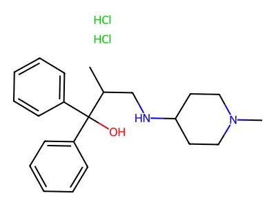 1,1-Diphenyl-2-methyl-3-(1-methyl-4-piperidylamino)propanol dihydrochloride structure