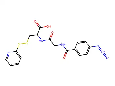 N-(4-azidobenzoylglycyl)-S-(2-thiopyridyl)cysteine structure