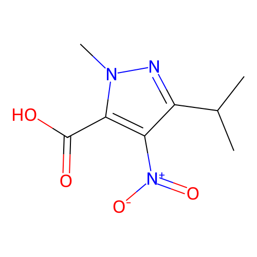 3-Isopropyl-1-methyl-4-nitro-1H-pyrazole-5-carboxylic acid structure