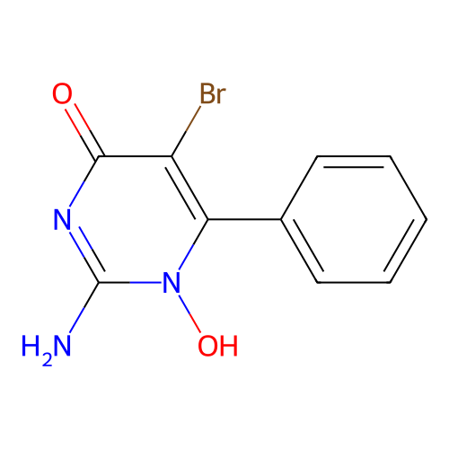 2-Amino-5-bromo-1-hydroxy-6-phenylpyrimidin-4-one structure
