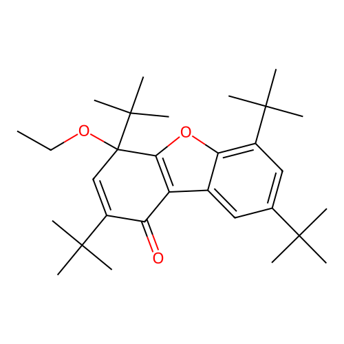 2,4,6,8-tetra-tert-butyl-4-ethoxydibenzo[b,d]furan-1(4H)-one structure