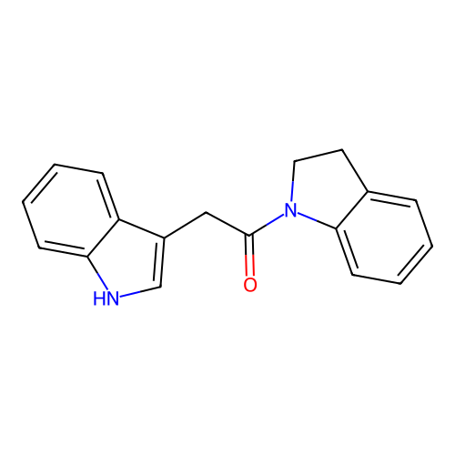 1-(2,3-dihydroindol-1-yl)-2-(1H-indol-3-yl)ethanone structure