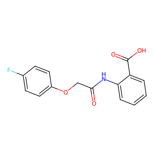 2-{[(4-Fluorophenoxy)acetyl]amino}benzoic acid structure