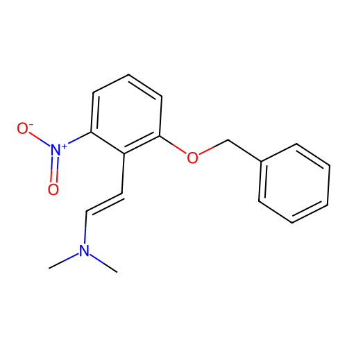 2-Benzyloxy-beta-dimethylamino-6-nitrostyrene structure