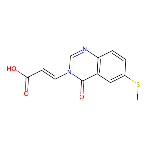 (2E)-3-(6-(Methylthio)-4-oxo-3(4H)-quinazolinyl)-2-propenoic acid structure