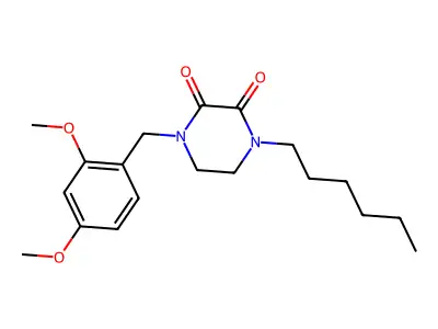 2,3-Piperazinedione, 1-((2,4-dimethoxyphenyl)methyl)-4-hexyl- structure