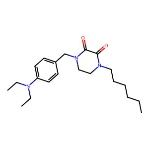1-(4-Diethylaminobenzyl)-4-n-hexyl-2,3-dioxopiperazine structure