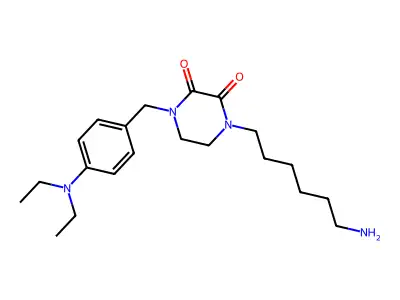 2,3-Piperazinedione, 1-(6-aminohexyl)-4-((4-(diethylamino)phenyl)methyl)- structure