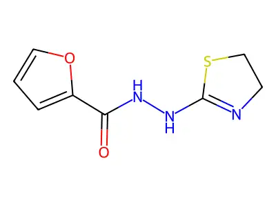 2-Furancarboxylic acid, 2-(4,5-dihydro-2-thiazolyl)hydrazide structure
