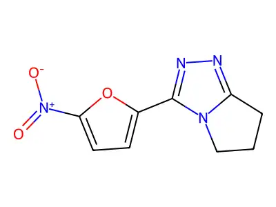 5H-Pyrrolo(2,1-c)-1,2,4-triazole, 6,7-dihydro-3-(5-nitro-2-furanyl)- structure