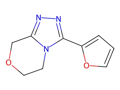 8H-1,2,4-Triazolo(3,4-c)(1,4)oxazine, 5,6-dihydro-3-(2-furanyl)- structure