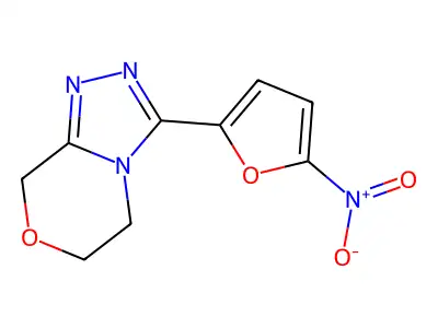 8H-1,2,4-Triazolo(3,4-c)(1,4)oxazine, 5,6-dihydro-3-(5-nitro-2-furanyl)- structure
