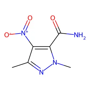 1,3-dimethyl-4-nitro-1H-pyrazole-5-carboxamide structure