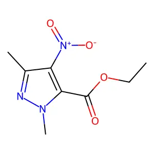 ethyl 1,3-dimethyl-4-nitro-1H-pyrazole-5-carboxylate structure