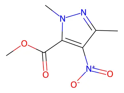 methyl 1,3-dimethyl-4-nitro-1H-pyrazole-5-carboxylate structure