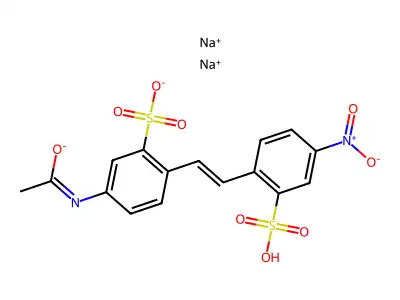 Disodium;5-acetamido-2-[2-(4-nitro-2-sulfonatophenyl)ethenyl]benzenesulfonate structure