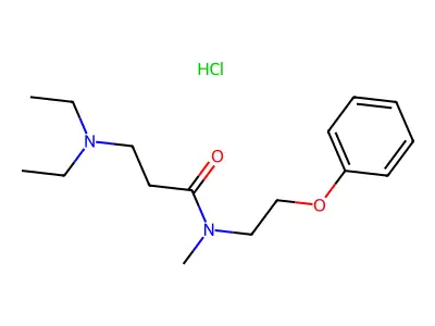 Propionamide, 3-(diethylamino)-N-methyl-N-(2-phenoxyethyl)-, hydrochloride structure