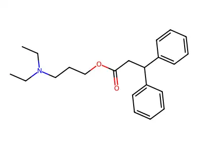 Propionic acid, 3,3-diphenyl-, 3-(diethylamino)propyl ester structure