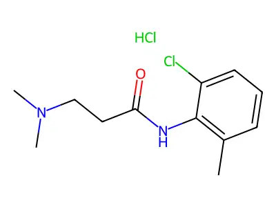 o-Propionotoluidide, 6'-chloro-3-(dimethylamino)-, hydrochloride structure