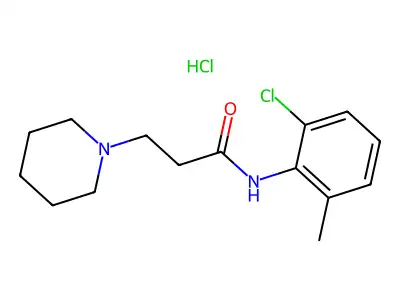 o-Propionotoluidide, 6'-chloro-3-(piperidino)-, hydrochloride structure