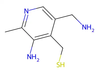 Pyridine, 3-amino-5-aminomethyl-4-mercaptomethyl-2-methyl- structure