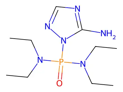 Phosphonic diamide, (5-amino-1H-1,2,4-triazol-1-yl)-N,N,N',N'-tetraethyl structure