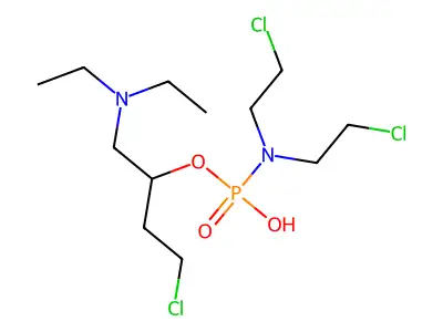 2-Chloroethyl diethylaminoethyl N,N-bis(2-chloroethyl)phosphoramidate structure