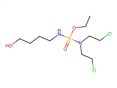 Phosphorodiamidic acid, N,N-bis(2-chloroethyl)-N'-(4-hydroxybutyl)-, ethyl ester structure