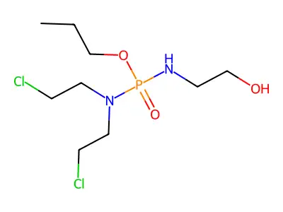 Propyl N,N-bis(2-chloroethyl)-N'-(2-hydroxyethyl)phosphorodiamidate structure