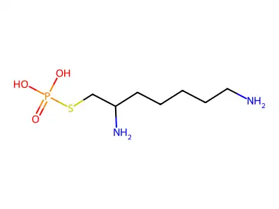 Phosphorothioic acid, S-2,7-diaminoheptyl ester structure