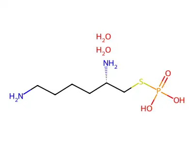 Phosphorothioic acid, S-2,6-diaminohexyl ester, dihydrate, (L)- structure
