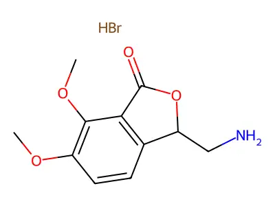 3-(Aminomethyl)-6,7-dimethoxy-2-benzofuran-1(3H)-one--hydrogen bromide (1/1) structure