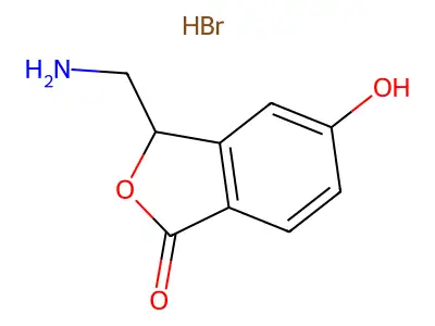 Phthalide, 3-aminomethyl-5-hydroxy-, hydrobromide structure