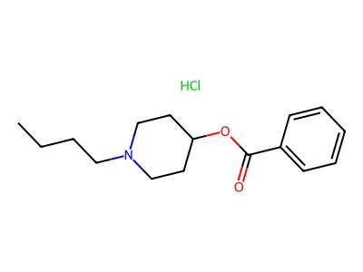 Piperidine, 1-butyl-4-hydroxy-, benzoate, hydrochloride structure