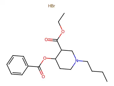 Ethyl 4-(benzoyloxy)-1-butylpiperidine-3-carboxylate--hydrogen bromide (1/1) structure