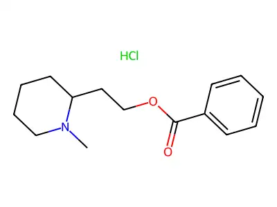 2-(1-Methylpiperidin-2-yl)ethyl benzoate--hydrogen chloride (1/1) structure
