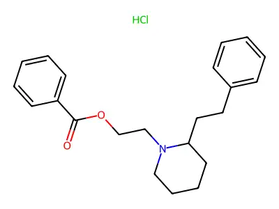 1-Piperidineethanol, 2-phenethyl-, benzoate, hydrochloride structure