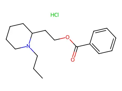 2-(1-Propylpiperidin-2-yl)ethyl benzoate--hydrogen chloride (1/1) structure