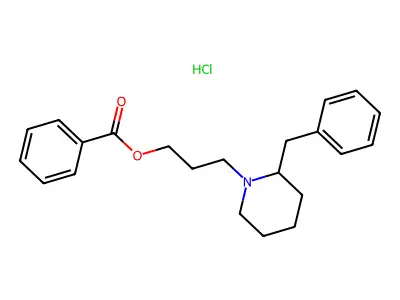 3-(2-Benzylpiperidin-1-yl)propyl benzoate--hydrogen chloride (1/1) structure