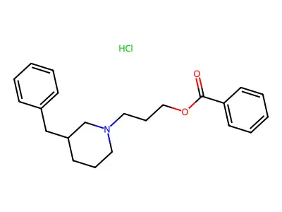 1-Piperidinepropanol, 3-benzyl-, benzoate, hydrochloride structure