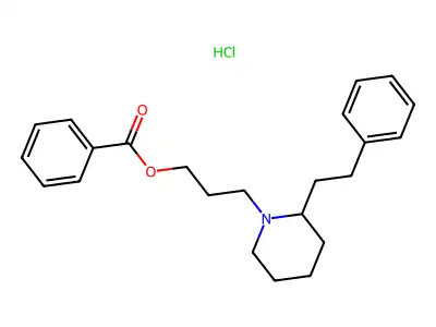 1-Piperidinepropanol, 2-phenethyl-, benzoate, hydrochloride structure
