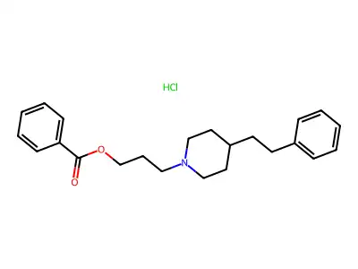 1-Piperidinepropanol, 4-phenethyl-, benzoate, hydrochloride structure