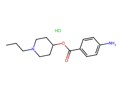 Piperidine, 1-propyl-4-hydroxy-, p-aminobenzoate, hydrochloride structure